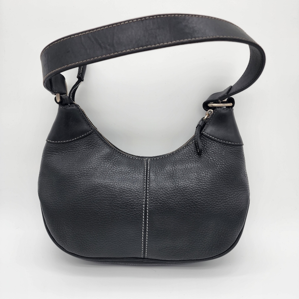 Dooney & Bourke Y2K Small Black Pebbled Leather Hobo Bag - Picture 8 of 16